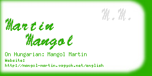 martin mangol business card
